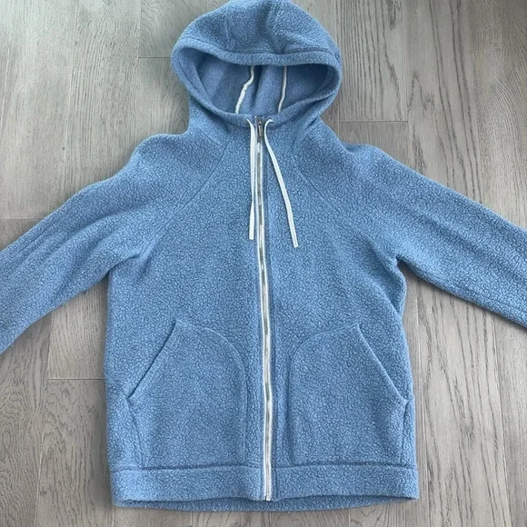 Lululemon So Sherpa Hooded Jacket Blue Medium - Picture 3 of 13